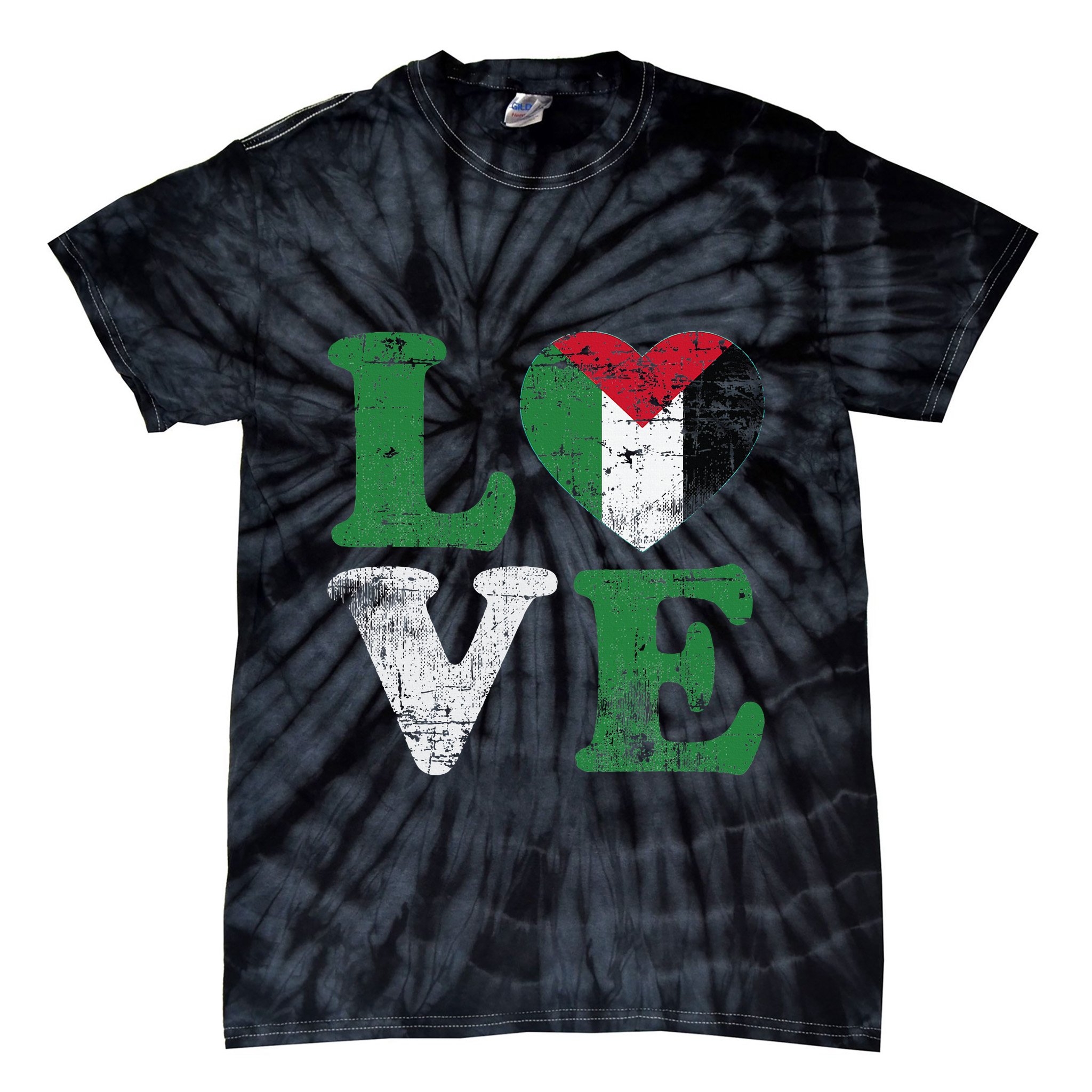 Vintage Free Palestine Flag S For Tie-Dye T-Shirt