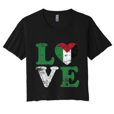 Vintage Free Palestine Flag S For Crop Top