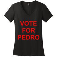 Vote For Pedro Ringer Women's V-Neck T-Shirt