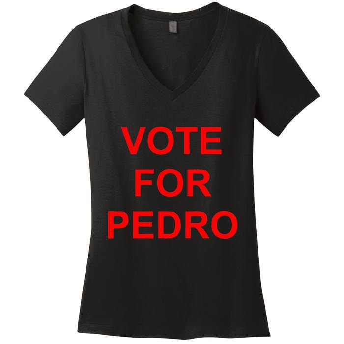 Vote For Pedro Ringer Women's V-Neck T-Shirt