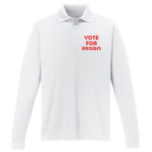 Vote For Pedro Performance Long Sleeve Polo