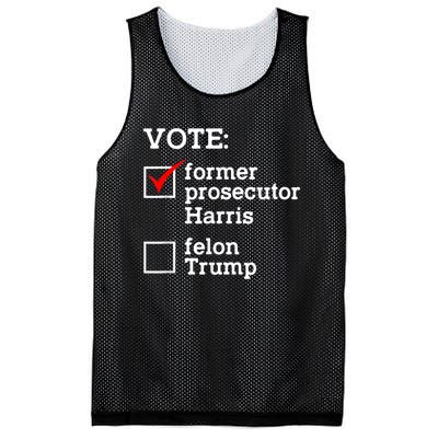 Vote Former Prosecutor Harris Not Felon Trump Election 2024 Mesh Reversible Basketball Jersey Tank