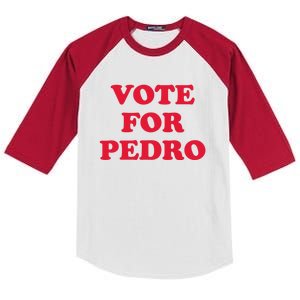 Vote For Pedro Funny Meme Kids Colorblock Raglan Jersey