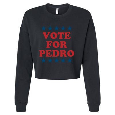 Vote For Pedro Funny Meme Cropped Pullover Crew