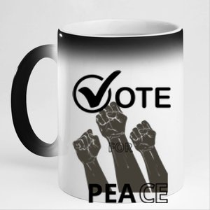 Vote For Peace 2024 11oz Black Color Changing Mug