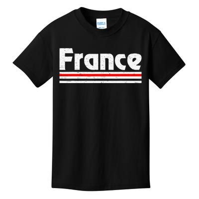 Vintage France Pride French Flag France Lover Kids T-Shirt