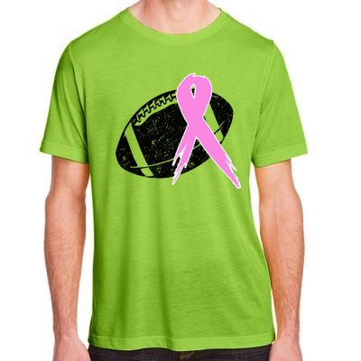 Vintage Football Pink Ribbon Breast Cancer Adult ChromaSoft Performance T-Shirt