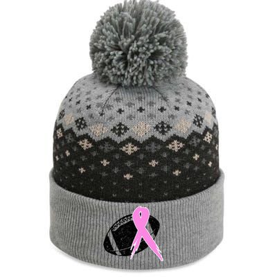 Vintage Football Pink Ribbon Breast Cancer The Baniff Cuffed Pom Beanie