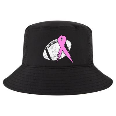 Vintage Football Pink Ribbon Breast Cancer Cool Comfort Performance Bucket Hat