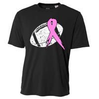 Vintage Football Pink Ribbon Breast Cancer Cooling Performance Crew T-Shirt