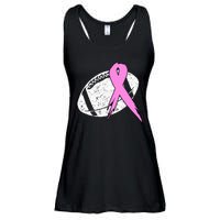 Vintage Football Pink Ribbon Breast Cancer Ladies Essential Flowy Tank