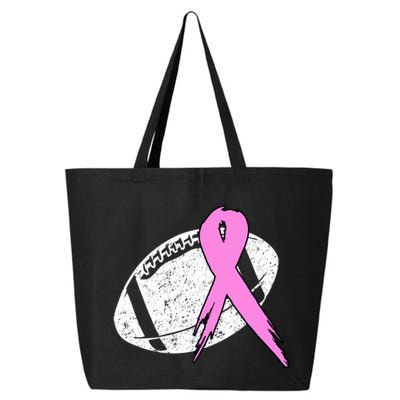 Vintage Football Pink Ribbon Breast Cancer 25L Jumbo Tote