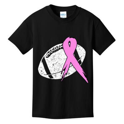 Vintage Football Pink Ribbon Breast Cancer Kids T-Shirt