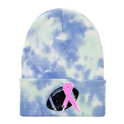 Vintage Football Pink Ribbon Breast Cancer Tie Dye 12in Knit Beanie