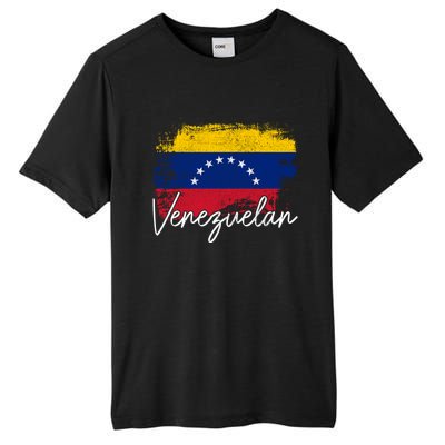 Venezuelan Flag Pride Roots Vintage Venezuela Funny Gift Tall Fusion ChromaSoft Performance T-Shirt