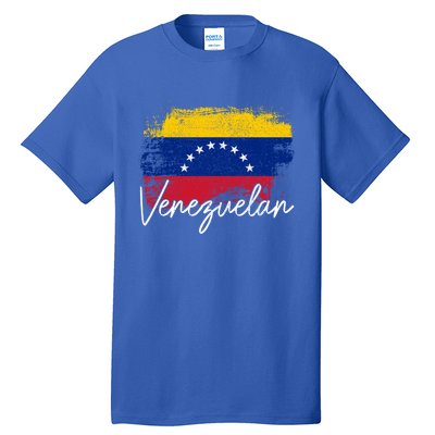 Venezuelan Flag Pride Roots Vintage Venezuela Funny Gift Tall T-Shirt