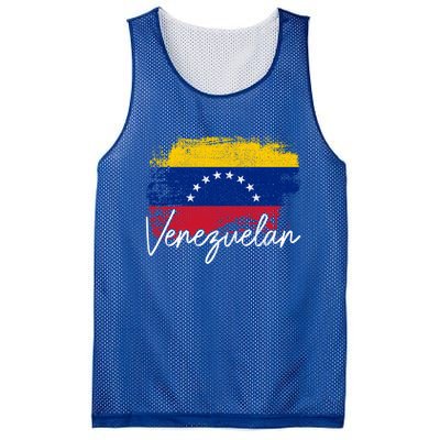 Venezuelan Flag Pride Roots Vintage Venezuela Funny Gift Mesh Reversible Basketball Jersey Tank