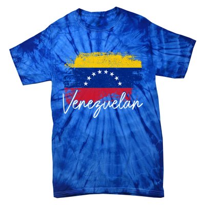 Venezuelan Flag Pride Roots Vintage Venezuela Funny Gift Tie-Dye T-Shirt