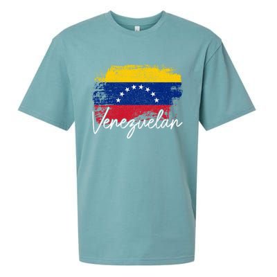 Venezuelan Flag Pride Roots Vintage Venezuela Funny Gift Sueded Cloud Jersey T-Shirt