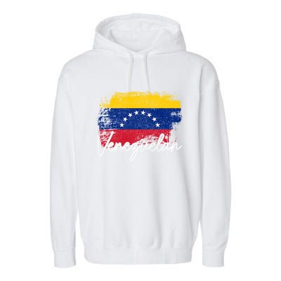 Venezuelan Flag Pride Roots Vintage Venezuela Funny Gift Garment-Dyed Fleece Hoodie