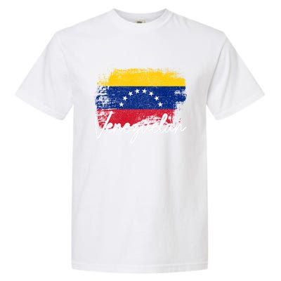 Venezuelan Flag Pride Roots Vintage Venezuela Funny Gift Garment-Dyed Heavyweight T-Shirt