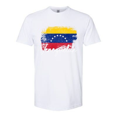 Venezuelan Flag Pride Roots Vintage Venezuela Funny Gift Softstyle CVC T-Shirt