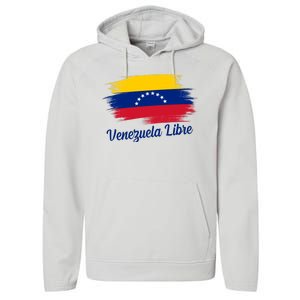 Venezuela Flag Proud American Venezuela Libre Performance Fleece Hoodie