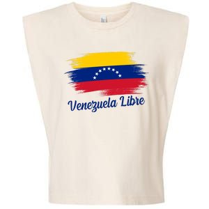 Venezuela Flag Proud American Venezuela Libre Garment-Dyed Women's Muscle Tee