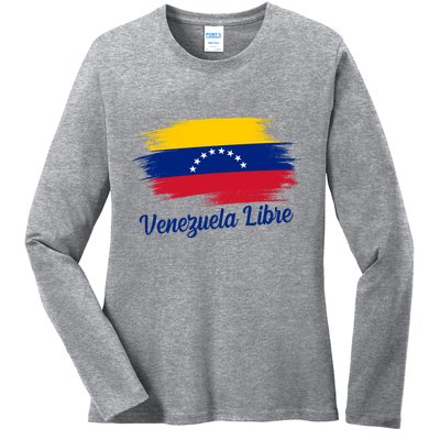 Venezuela Flag Proud American Venezuela Libre Ladies Long Sleeve Shirt