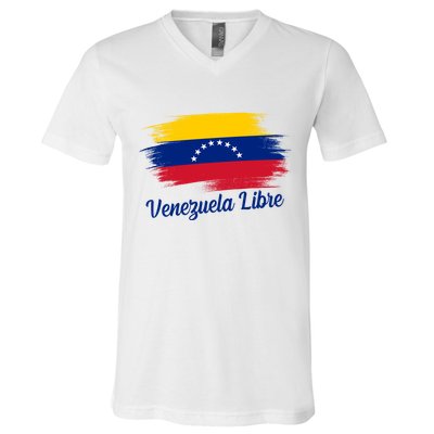 Venezuela Flag Proud American Venezuela Libre V-Neck T-Shirt