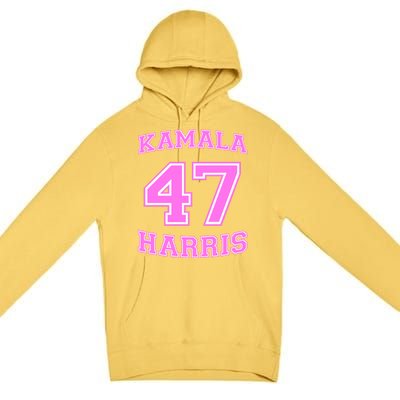 Varsity First President Harris 2024 Kamala Harris 47 Gift Premium Pullover Hoodie