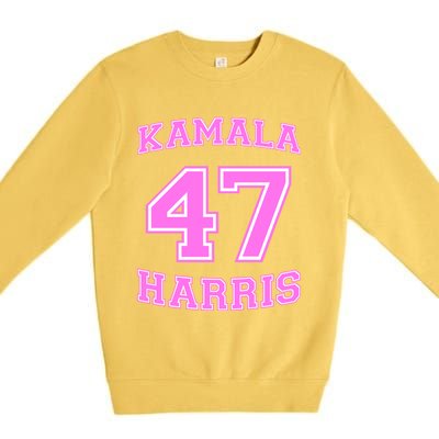 Varsity First President Harris 2024 Kamala Harris 47 Gift Premium Crewneck Sweatshirt