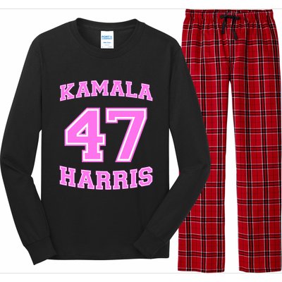 Varsity First President Harris 2024 Kamala Harris 47 Gift Long Sleeve Pajama Set