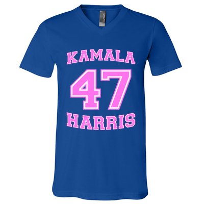 Varsity First President Harris 2024 Kamala Harris 47 Gift V-Neck T-Shirt