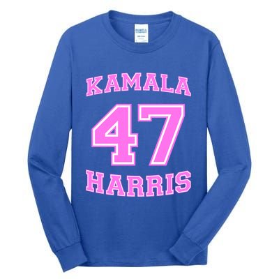 Varsity First President Harris 2024 Kamala Harris 47 Gift Tall Long Sleeve T-Shirt