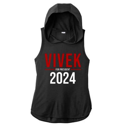 Vivek For President 2024 Election Ladies PosiCharge Tri-Blend Wicking Draft Hoodie Tank