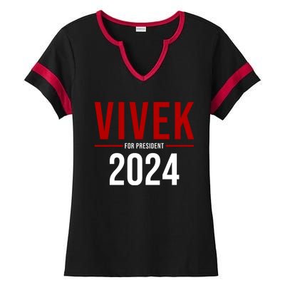 Vivek For President 2024 Election Ladies Halftime Notch Neck Tee