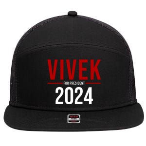 Vivek For President 2024 Election 7 Panel Mesh Trucker Snapback Hat