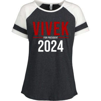 Vivek For President 2024 Election Enza Ladies Jersey Colorblock Tee