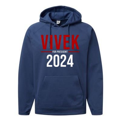 Vivek For President 2024 Election Performance Fleece Hoodie