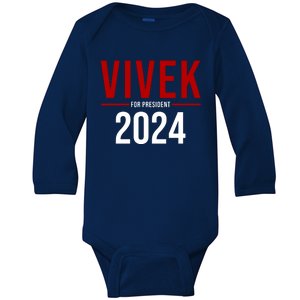 Vivek For President 2024 Election Baby Long Sleeve Bodysuit