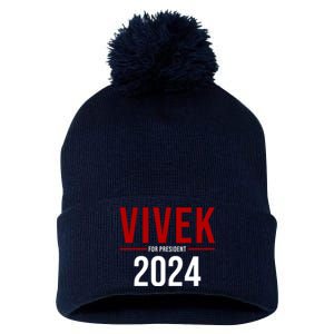 Vivek For President 2024 Election Pom Pom 12in Knit Beanie