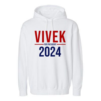 Vivek For President 2024 Election Garment-Dyed Fleece Hoodie