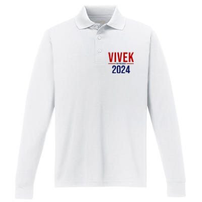 Vivek For President 2024 Election Performance Long Sleeve Polo