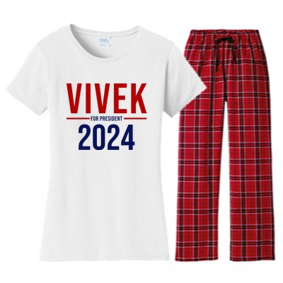 Vivek For President 2024 Election Women's Flannel Pajama Set