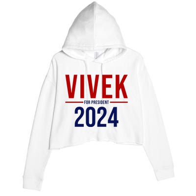 Vivek For President 2024 Election Crop Fleece Hoodie