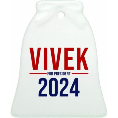 Vivek For President 2024 Election Ceramic Bell Ornament