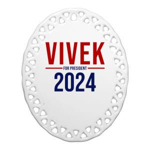 Vivek For President 2024 Election Ceramic Oval Ornament