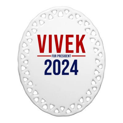 Vivek For President 2024 Election Ceramic Oval Ornament