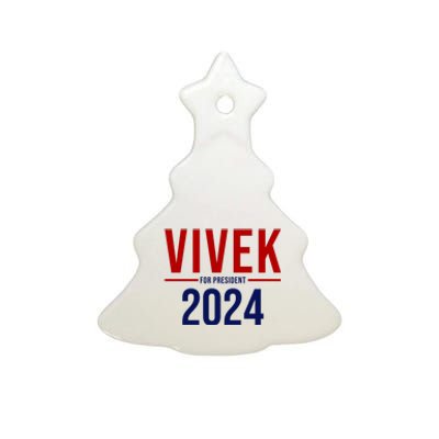 Vivek For President 2024 Election Ceramic Tree Ornament